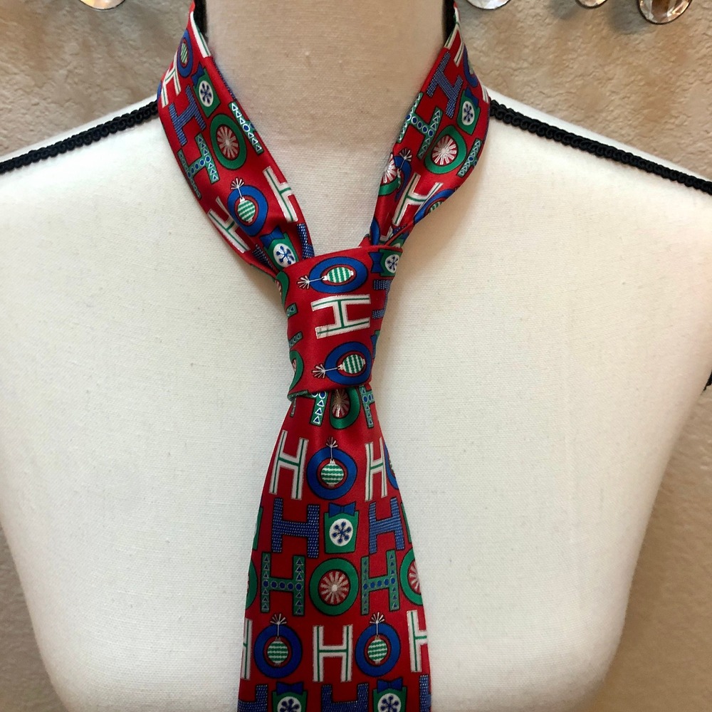 Ho Ho Ho Fun Christmas Party Necktie Hallmark Holiday Traditions‎ Polyester Tie - Picture 10 of 10